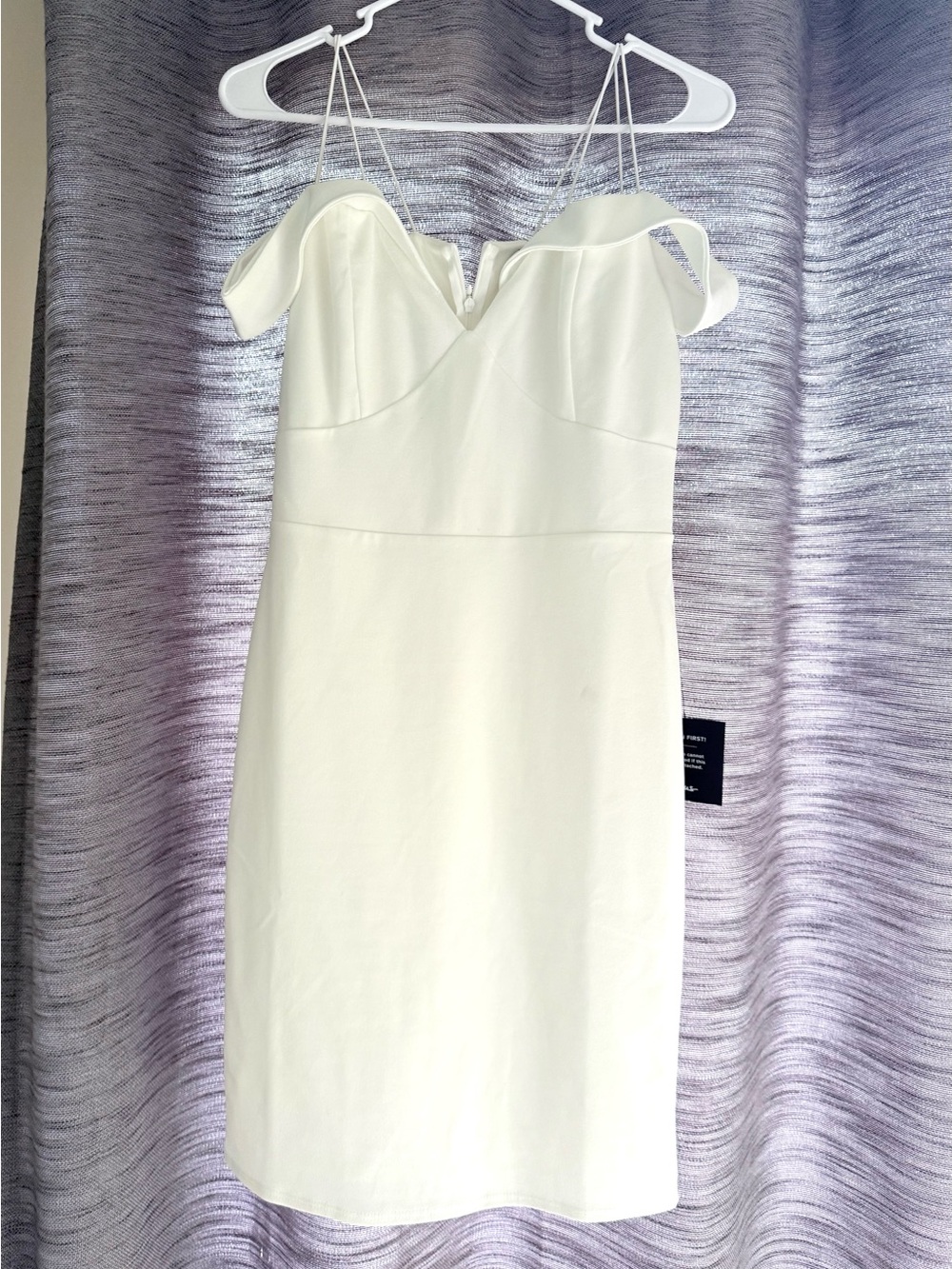 Lulu's White Off-Shoulder Midi Dress with Thin Straps